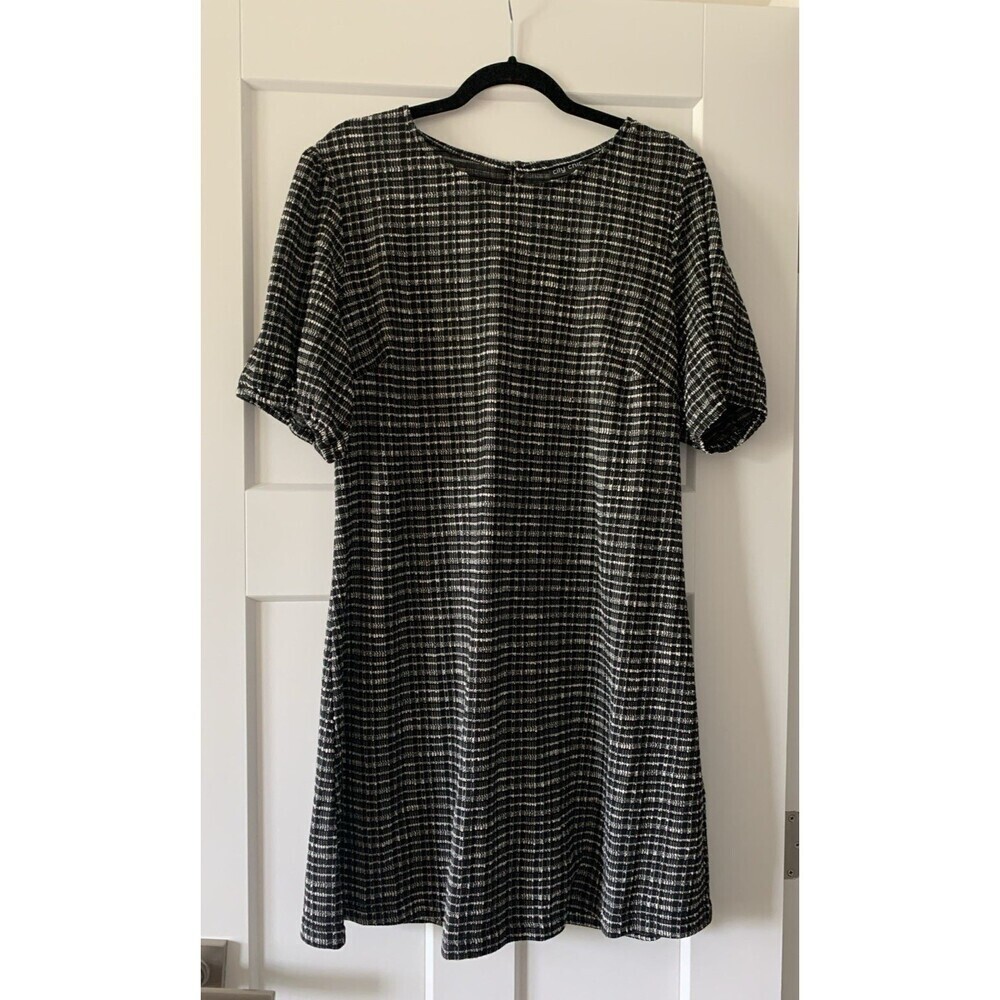 CITY CHIC Plus Size S/16 Shift Dress Black Checkered Plaid NWT See Measurements